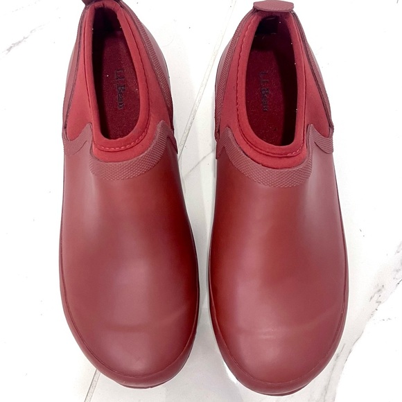 L.L.Bean Women's Red Wellie Ankle Boots 6 - Picture 2 of 6